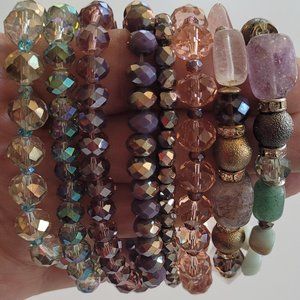 Set of 8 beaded bracelets